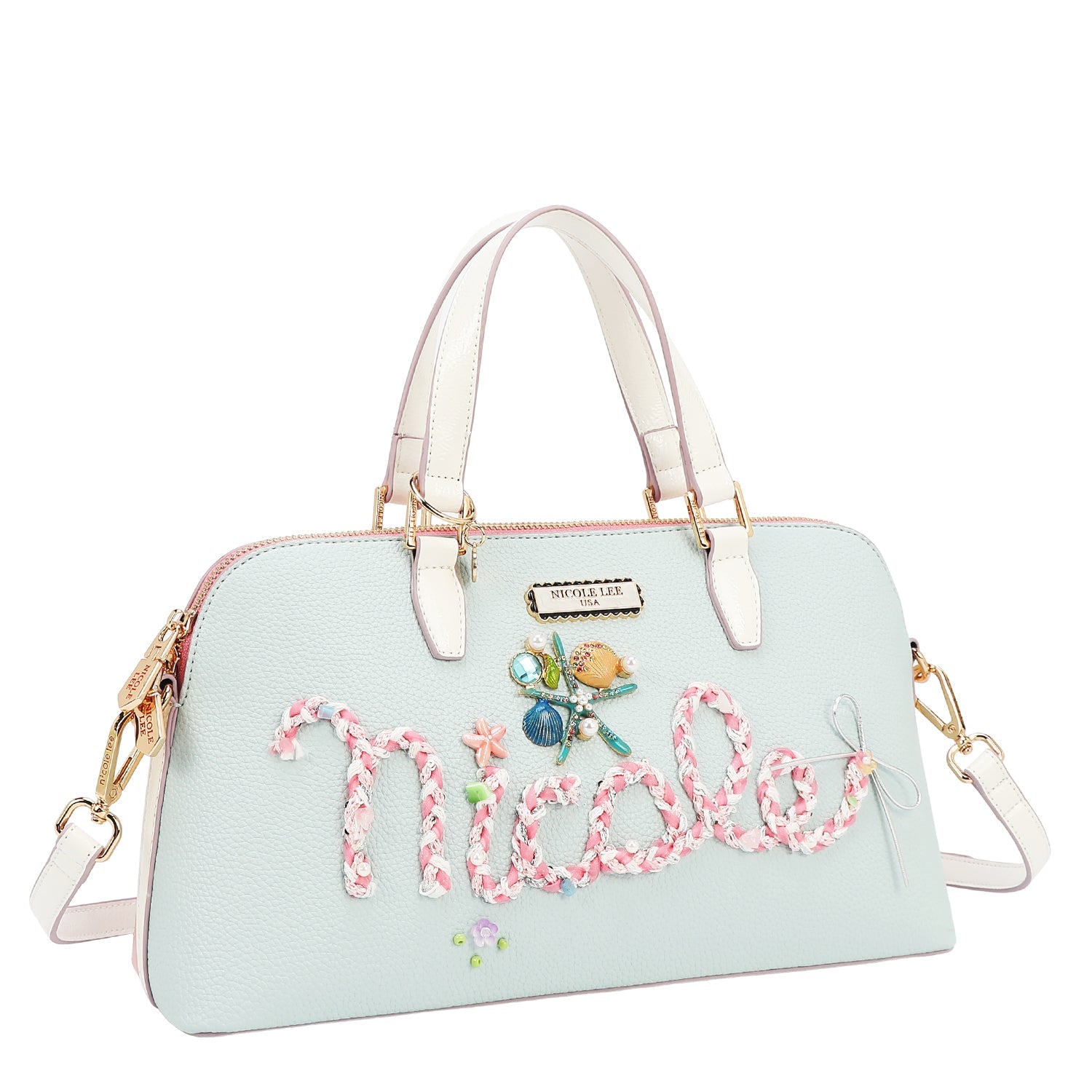 BOLSO DE MANO TIPO DOME NICOLE OCEAN (AZUL)