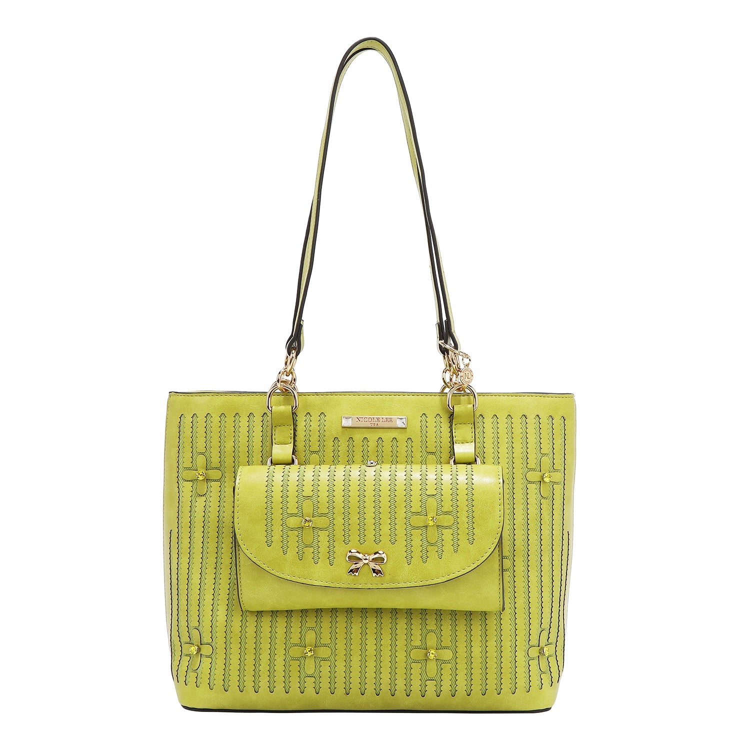 BORSA TOTE CON CUCITURE (LIME)