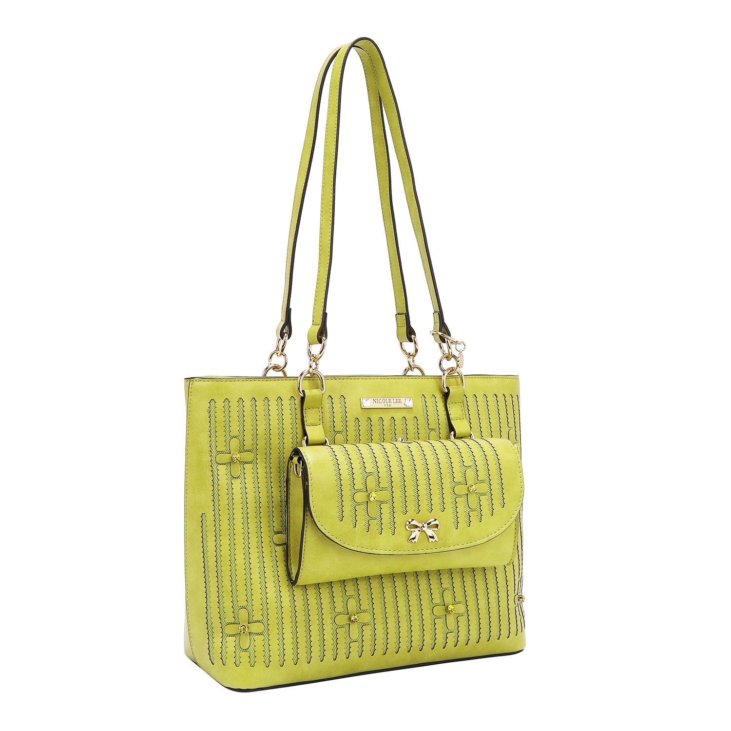 BORSA TOTE CON CUCITURE (LIME)