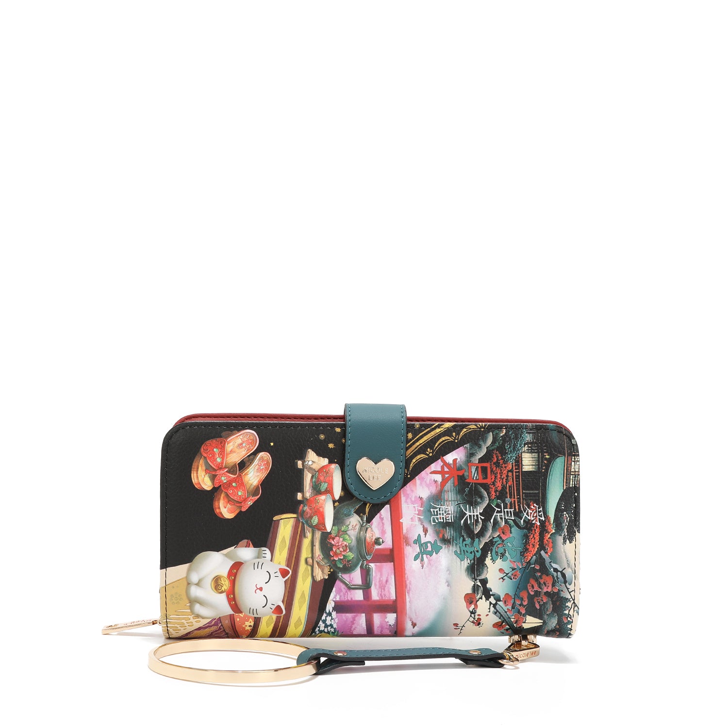 CARTERA PLEGABLE CON LA FIRMA DE NL CON CORREA (AKIKO LA BELLEZA)