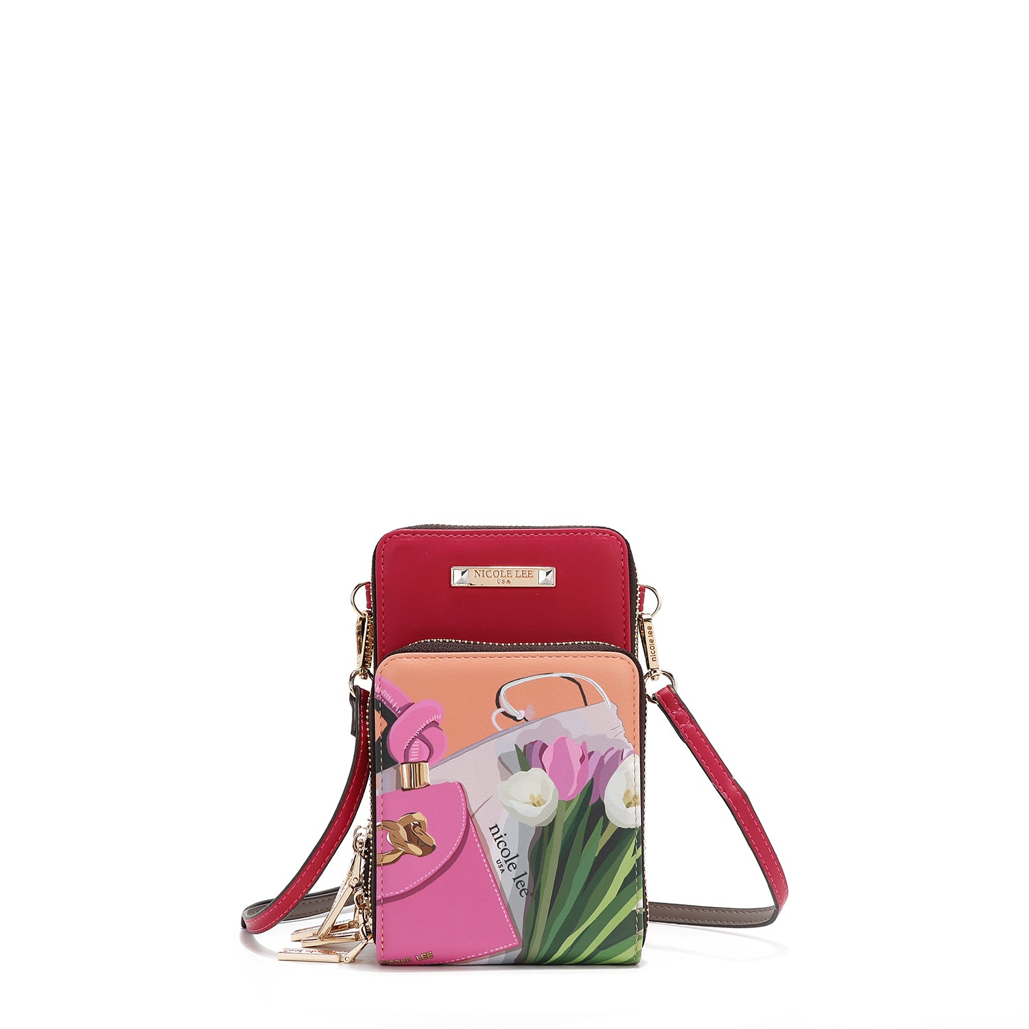 BORSA MULTIFUNZIONALE A TRACOLLA PER CELLULARE (<tc>VIOLET BLOSSOM</tc>)