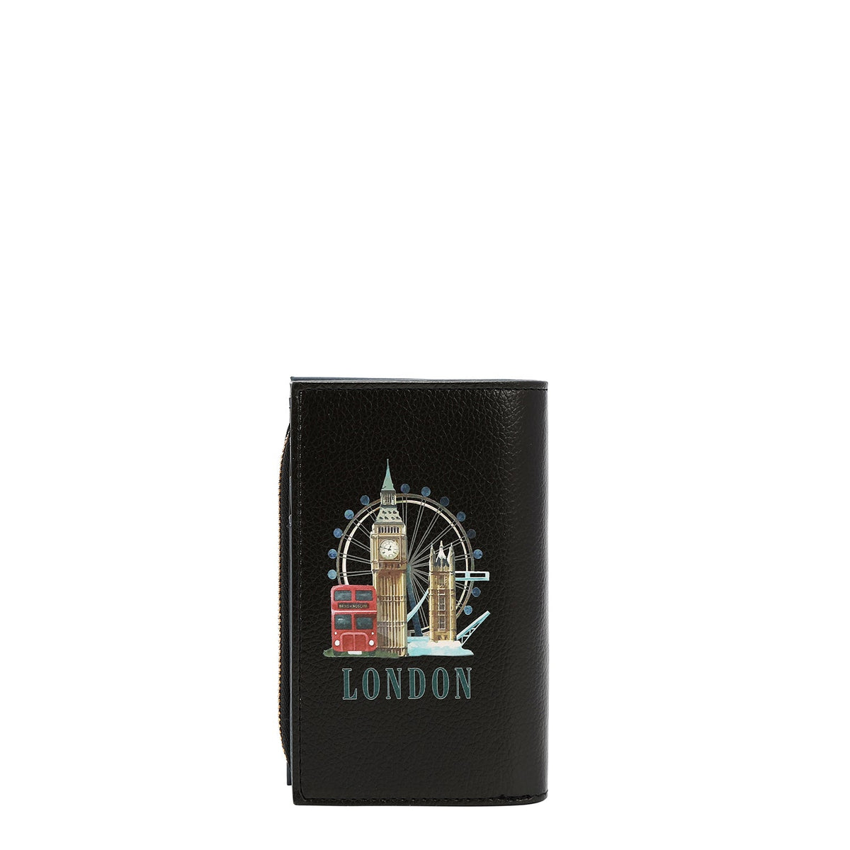 CARTERA PLEGABLE CON CREMALLERA CENTRAL (LONDON EYE-NEGRO)