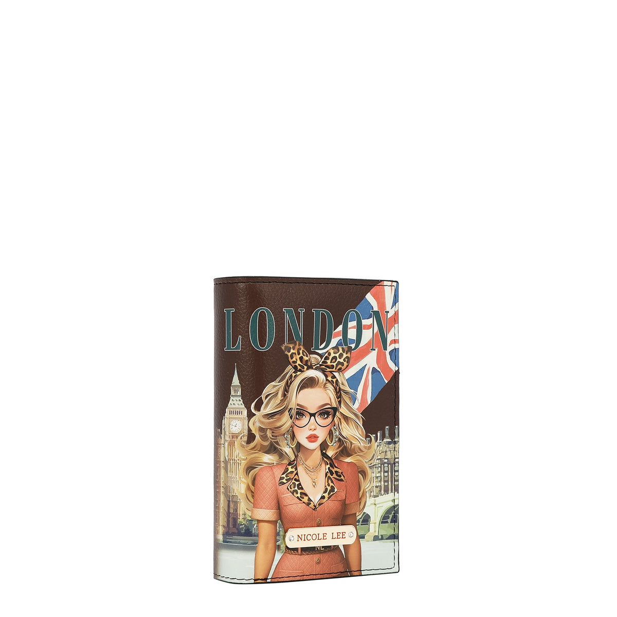 CARTERA PLEGABLE CON CREMALLERA CENTRAL (LONDON EYE-MARRON)