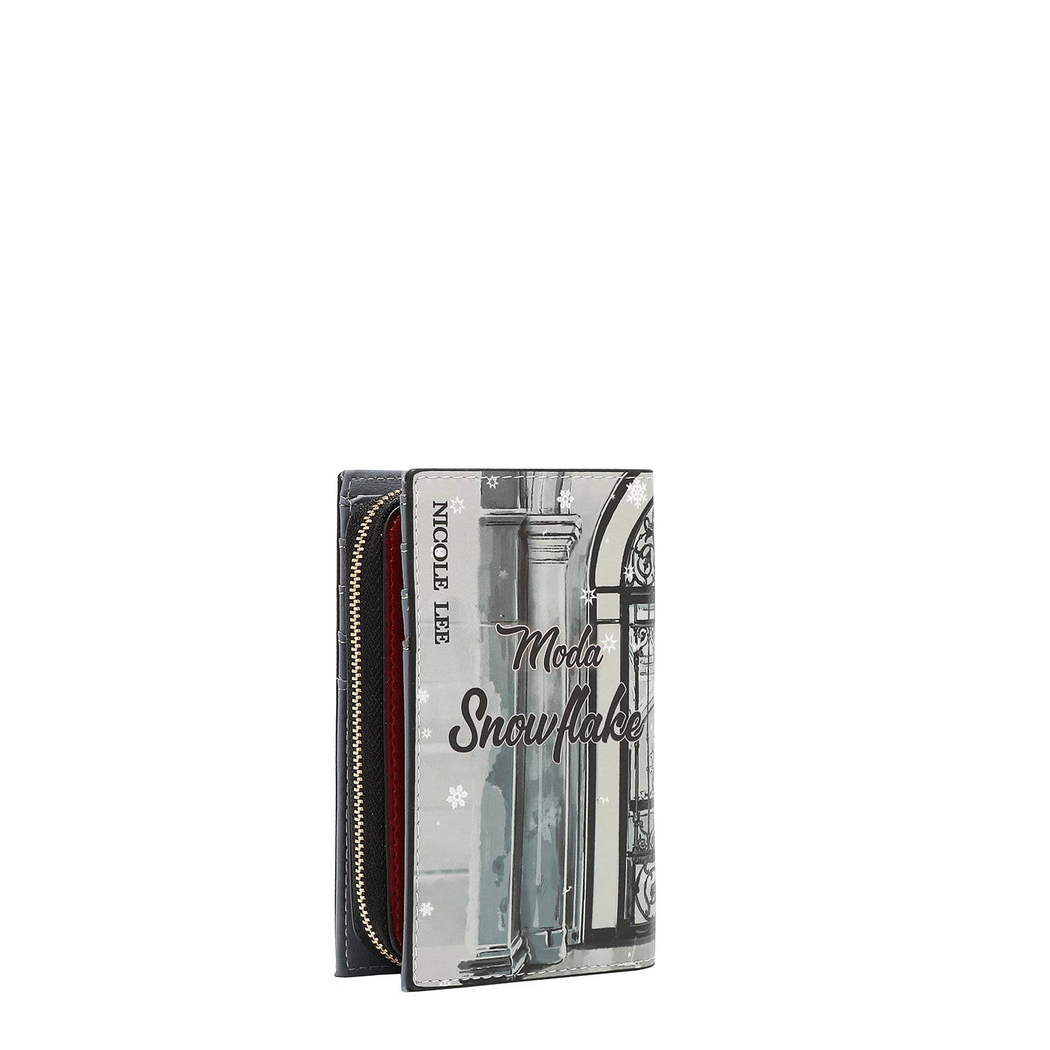 CARTERA PLEGABLE CON CREMALLERA CENTRAL (MODA SNOWFLAKE)