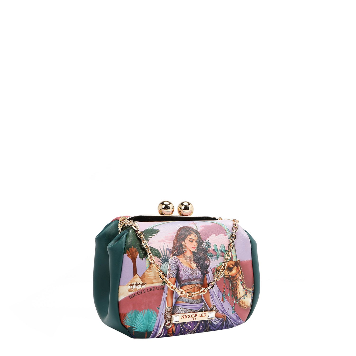 MINI BORSA A TRACOLLA CON CHIUSURA KISS LOCK (<tc>QUEEN CLEOPATRA</tc>)