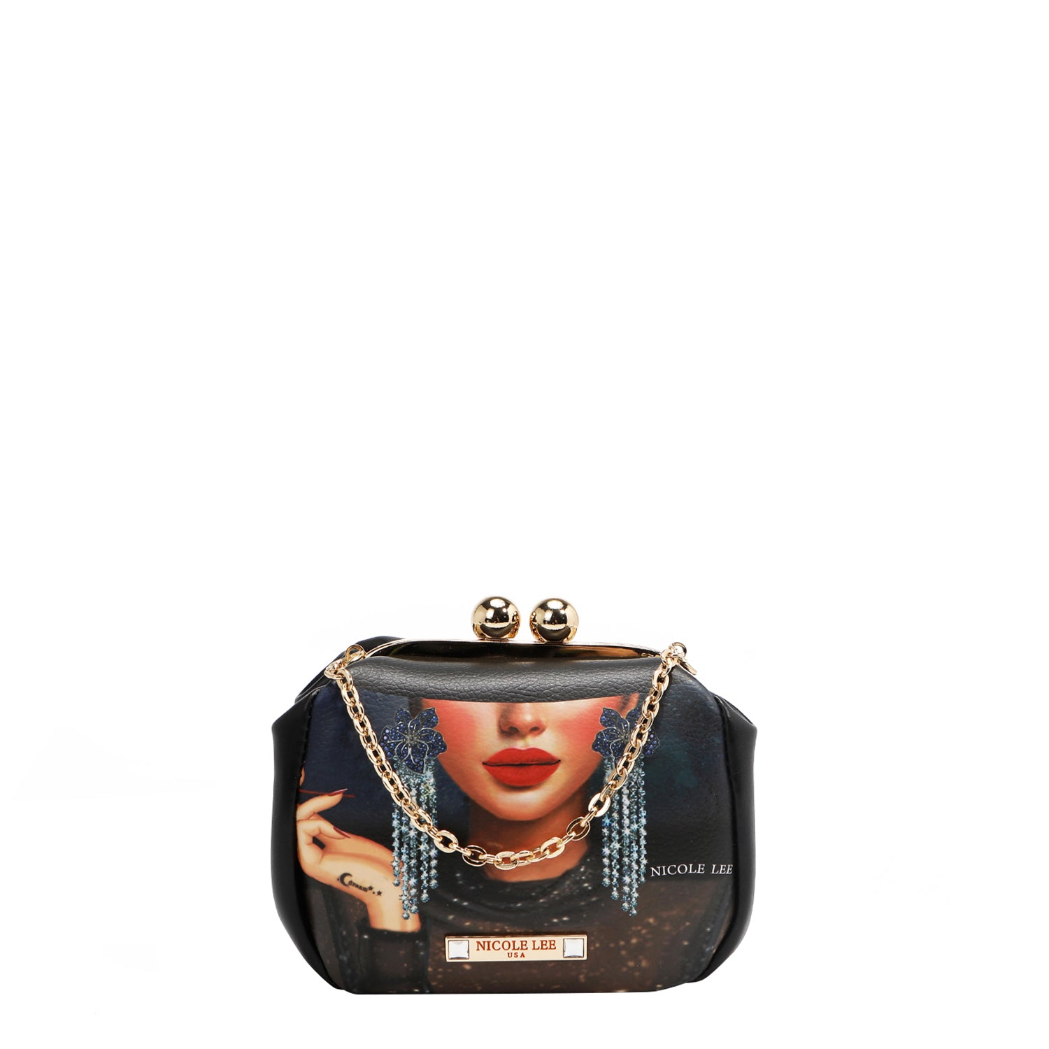 MINI-UMHÄNGETASCHE MIT KISS-LOCK-VERSCHLUSS (<tc>SAMANTHA LA BELLEZA</tc>)