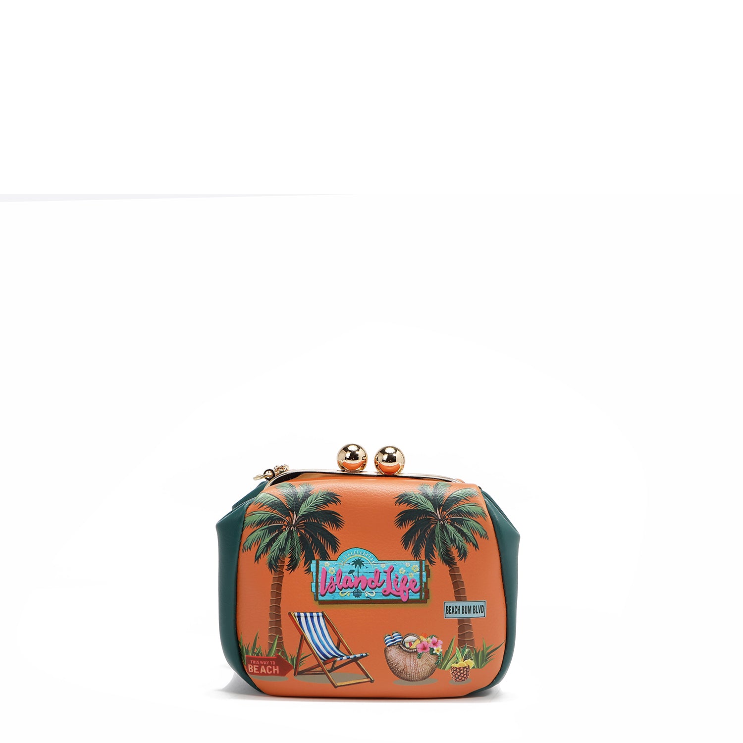 MINI BOLSO CRUZADO CON CIERRE KISS LOCK (SUN & SAND)