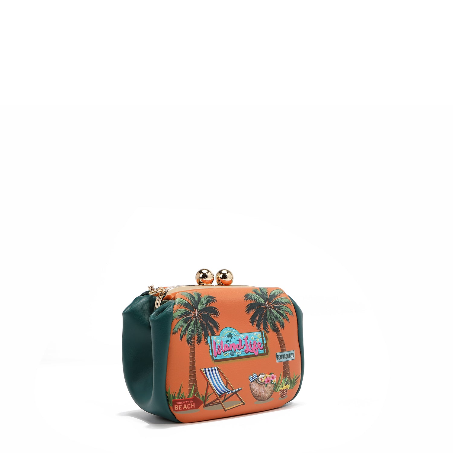 MINI BOLSO CRUZADO CON CIERRE KISS LOCK (SUN & SAND)