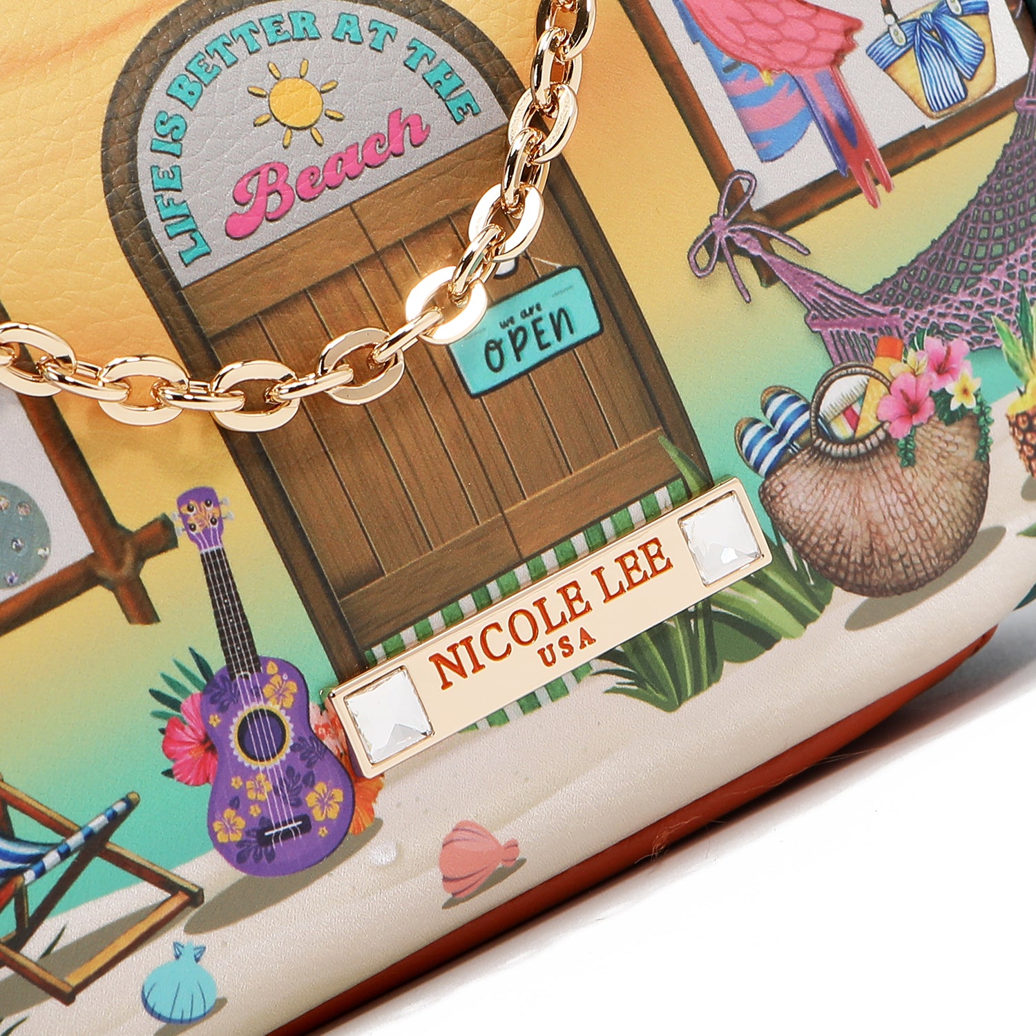 MINI BOLSO CRUZADO CON CIERRE KISS LOCK (SUN & SAND)