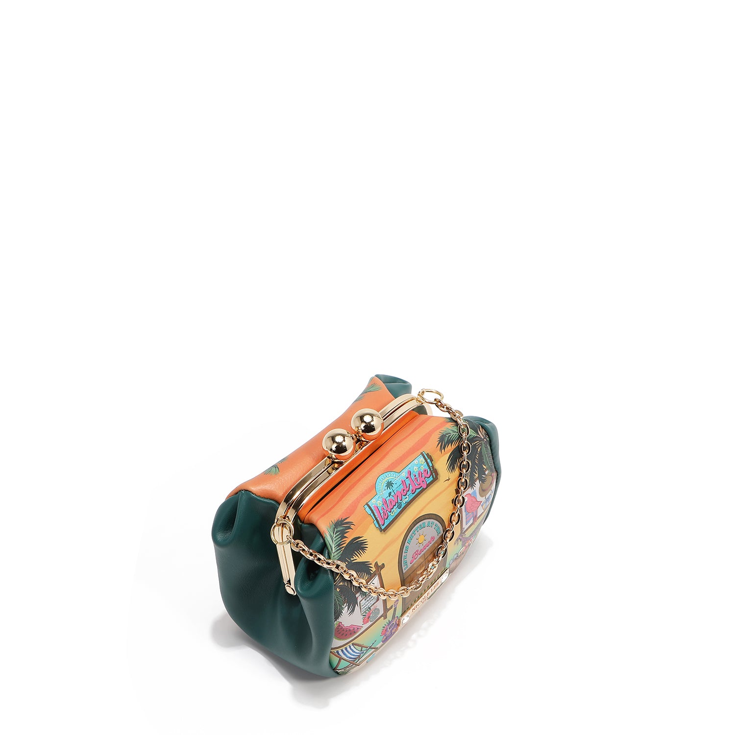 MINI BOLSO CRUZADO CON CIERRE KISS LOCK (SUN & SAND)