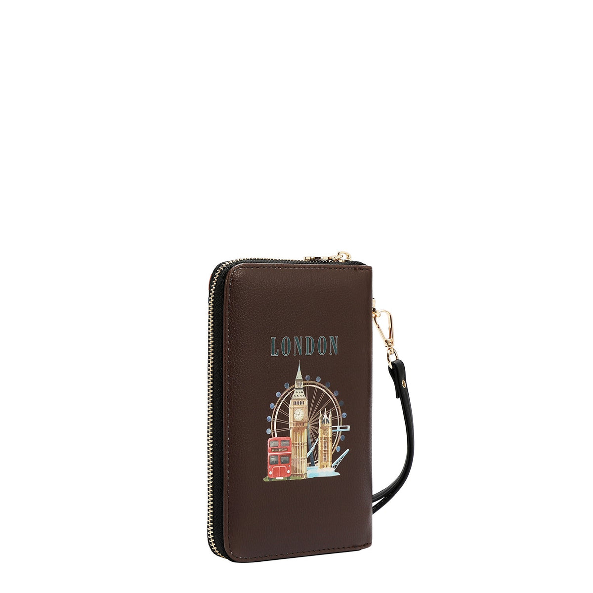 CARTERA ORGANIZADORA DE VIAJE (LONDON EYE-MARRON)