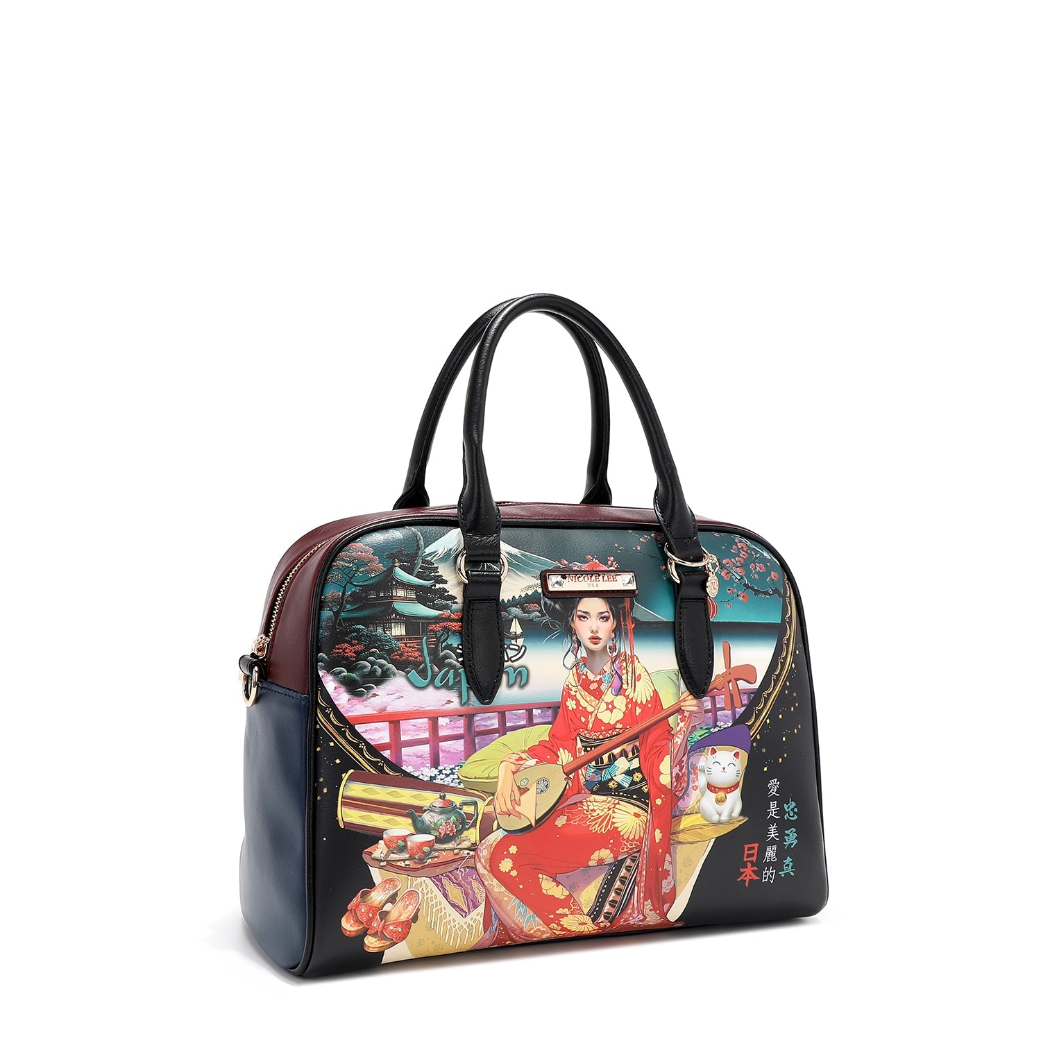 SET DA 3 PEZZI (BORSA A MANO, BORSA A SPALLA, PORTAFOGLIO)<tc>AKIKO LA BELLEZA</tc>)