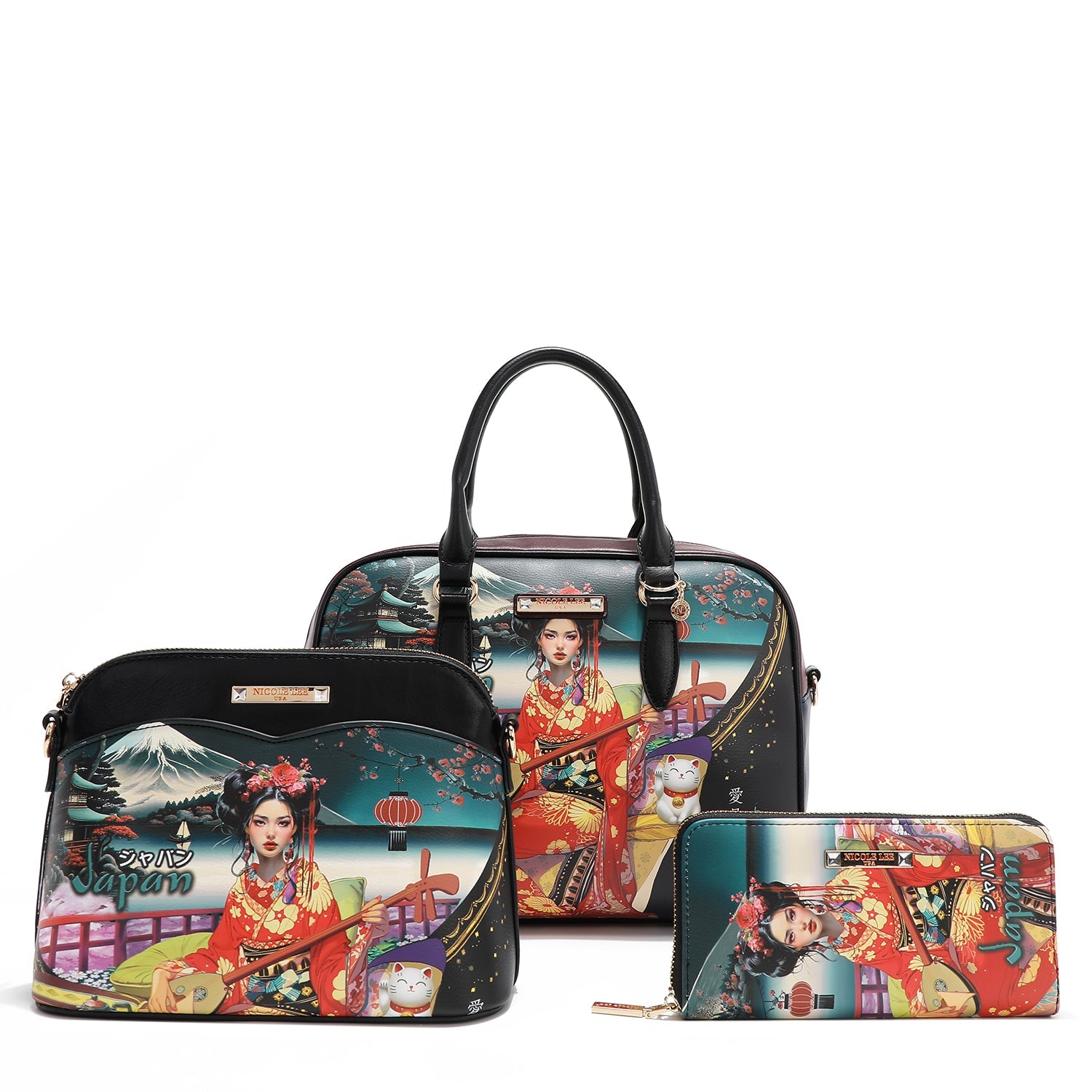 SET DE 3 PIEZAS (BOLSO, BANDOLERA, CARTERA) (AKIKO LA BELLEZA)