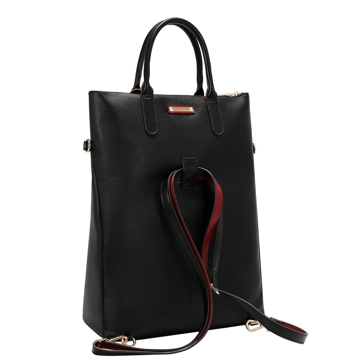 CONJUNTO DE 5 PZ BOLSO CONVERTIBLE A MOCHILA (LONDON EYE-NEGRO)