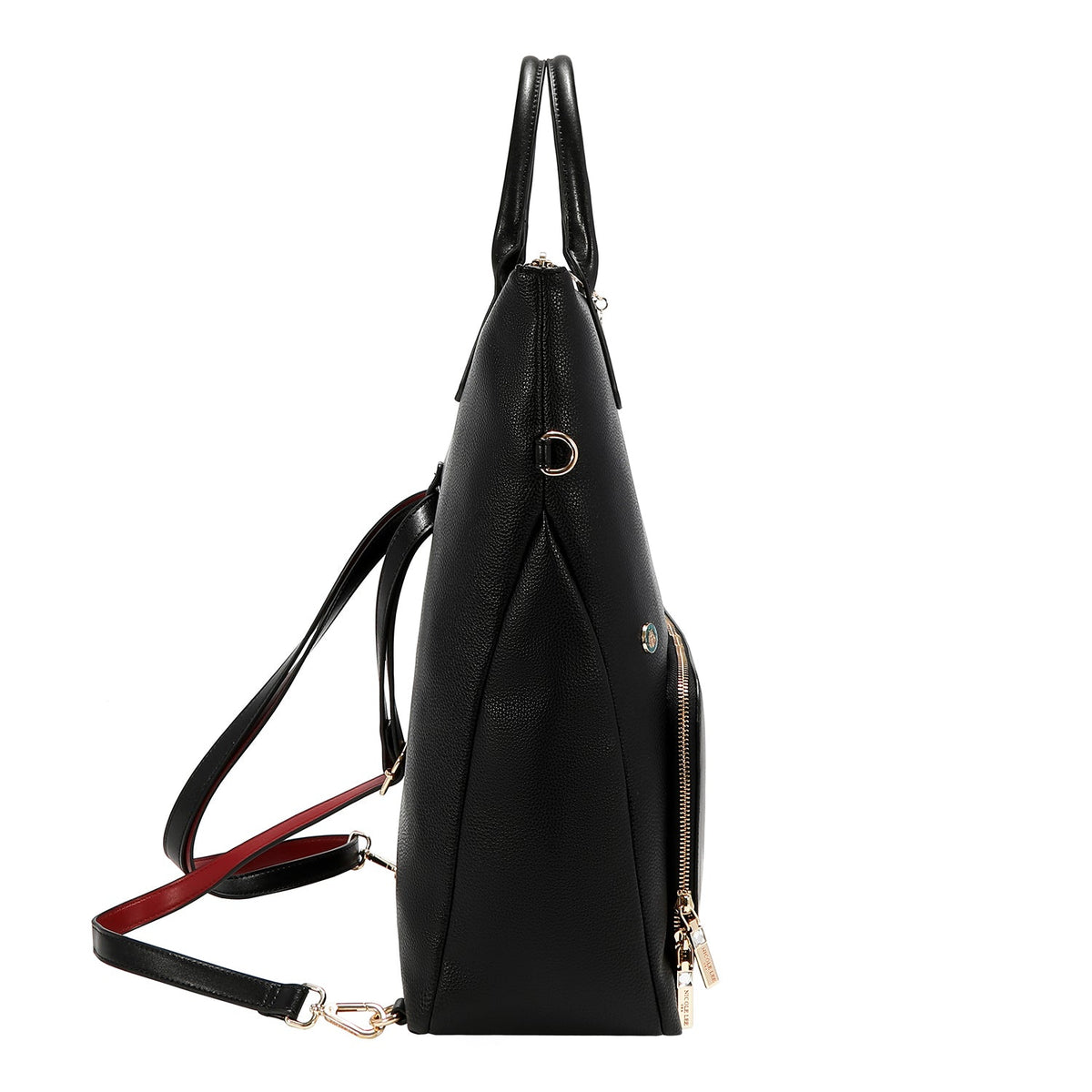 CONJUNTO DE 5 PZ BOLSO CONVERTIBLE A MOCHILA (LONDON EYE-NEGRO)
