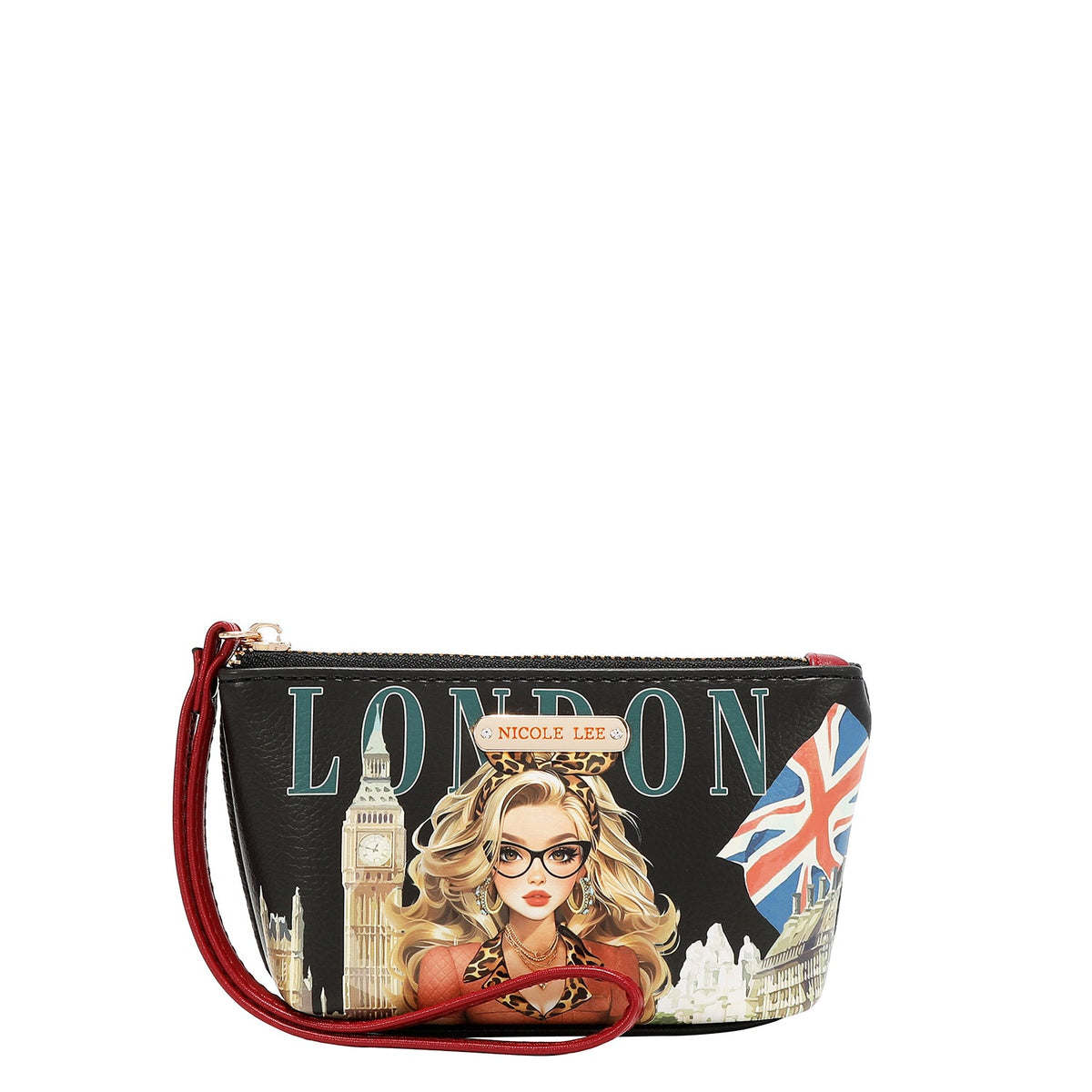 CONJUNTO DE 5 PZ BOLSO CONVERTIBLE A MOCHILA (LONDON EYE-NEGRO)