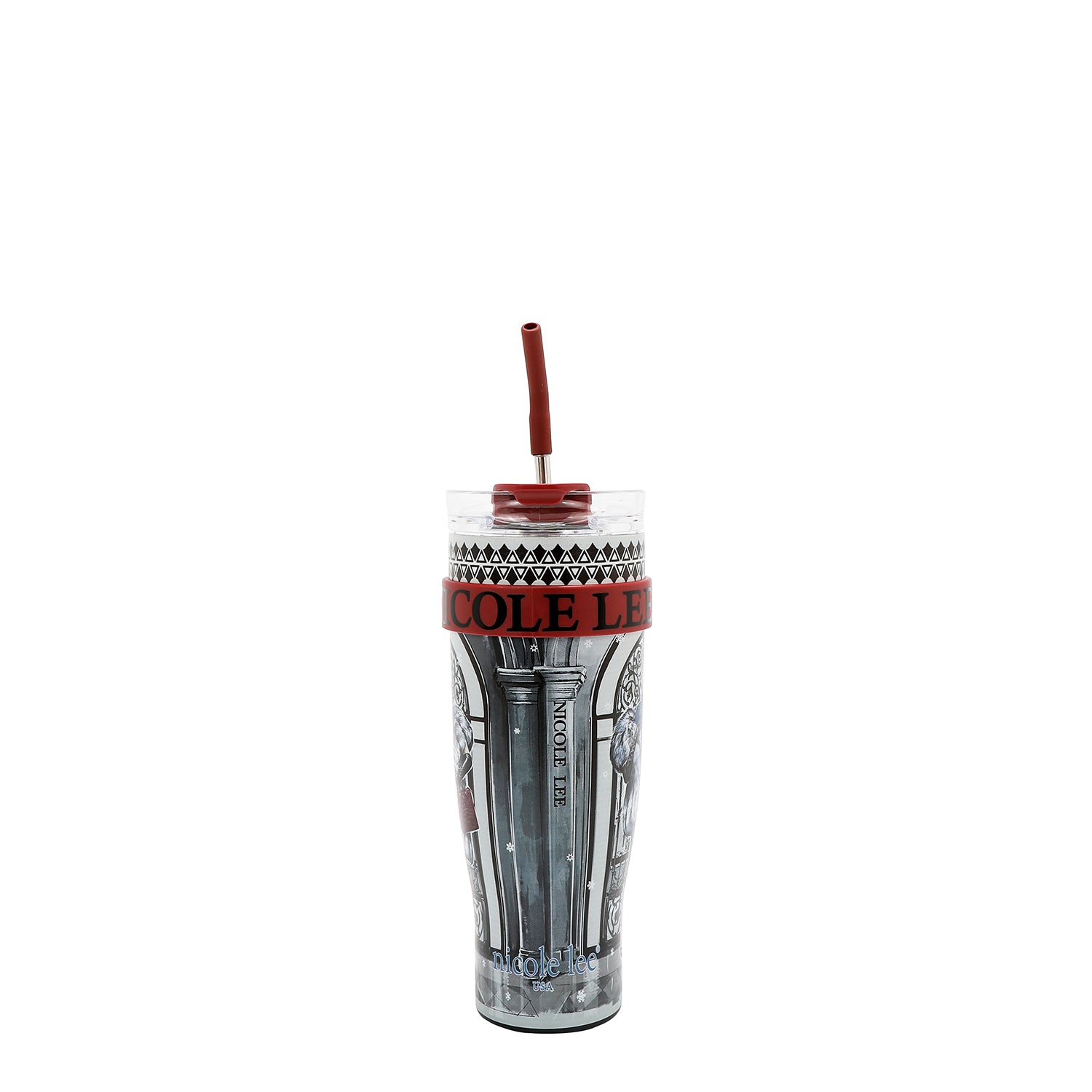 VASO CON ASA 1.2L CON DISEÑO (MODA SNOWFLAKE)