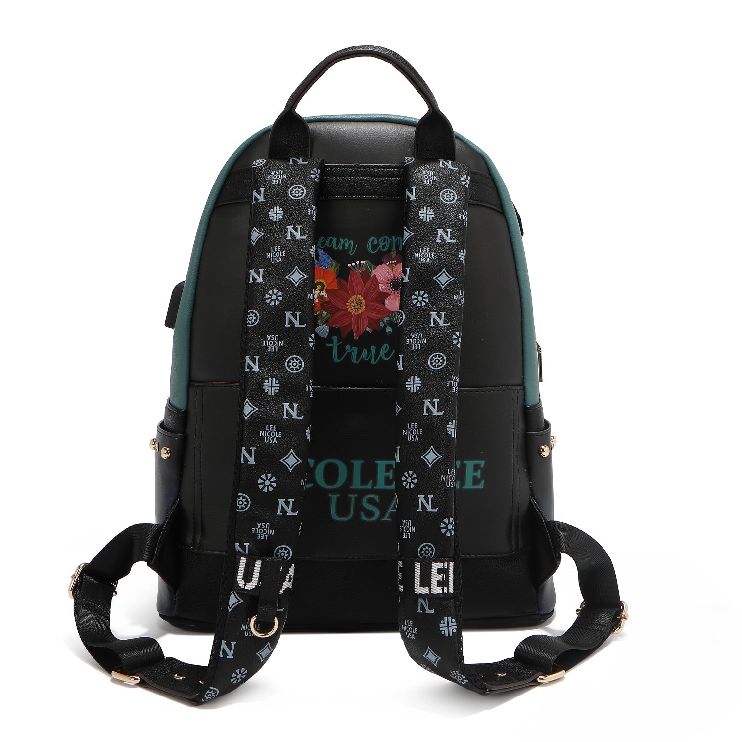 GROSSER MODERNER RUCKSACK MIT USB-LADEANSCHLUSS UND TASCHE (<tc>DREAM COMES TRUE</tc>)