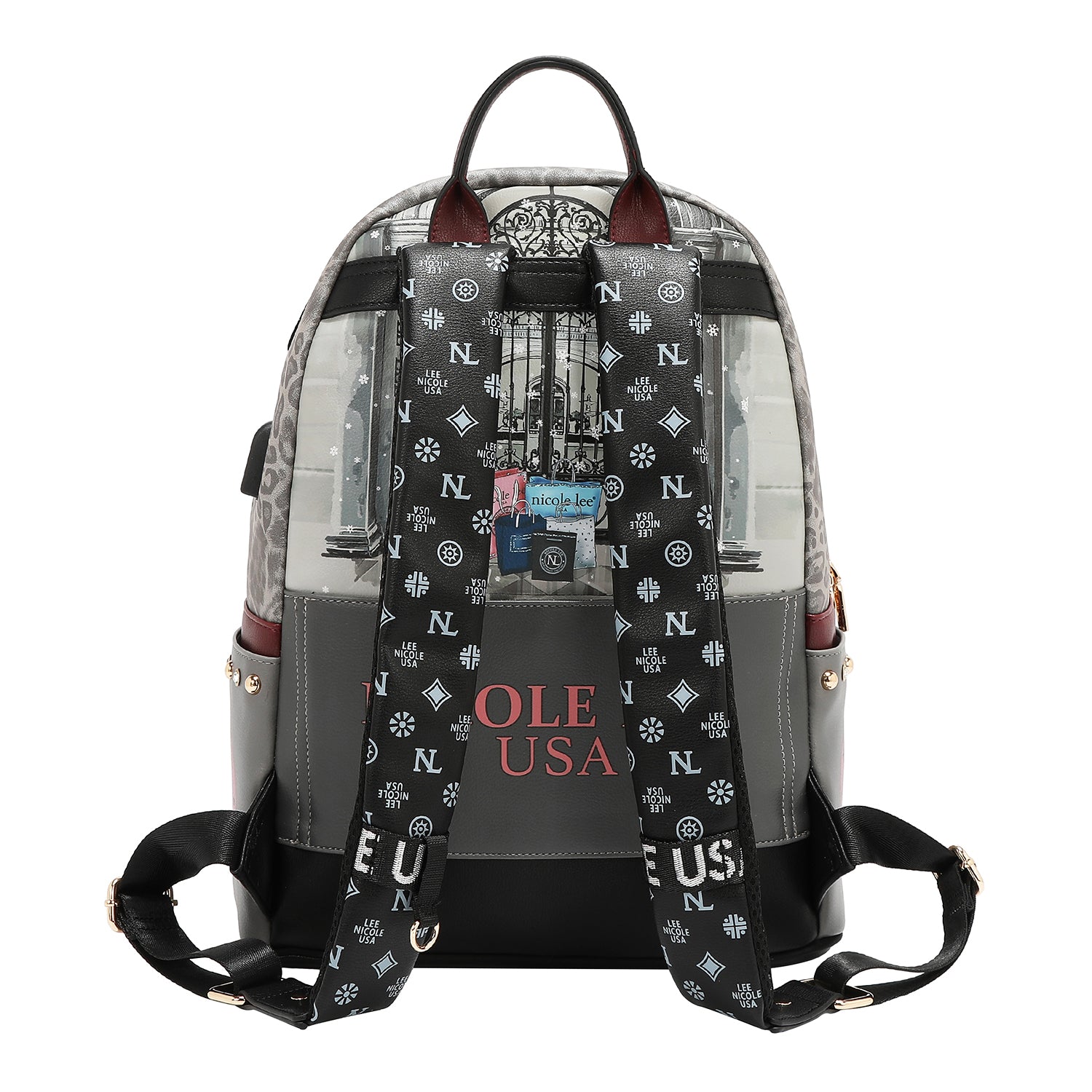 MOCHILA GRANDE E MODERNA COM PORTA DE CARREGAMENTO USB E BOLSA (<tc>MODA SNOWFLAKE</tc>)