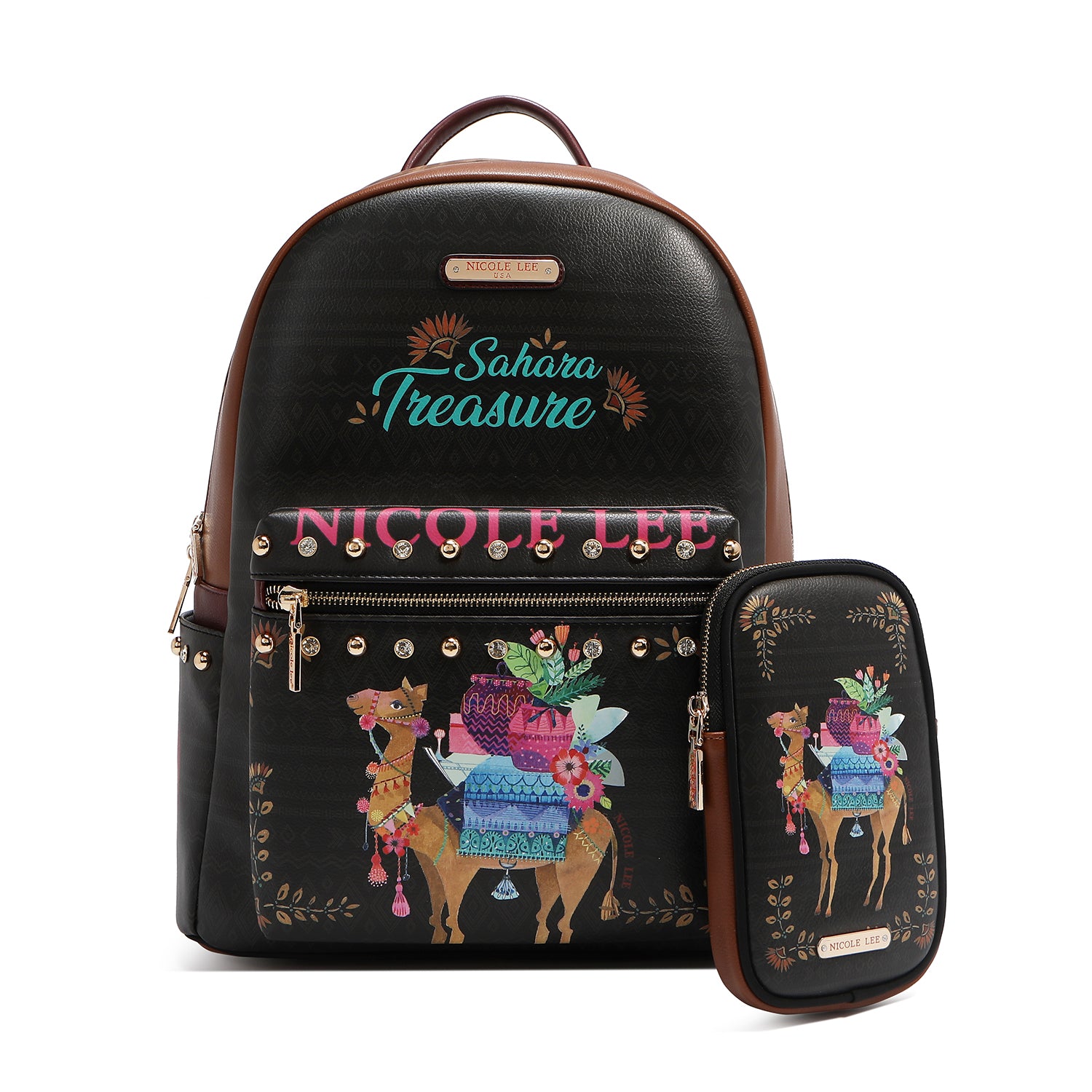MOCHILA GRANDE DE MODA CON PUERTO DE CARGA USB Y BOLSA (SAHARA TREASURE)