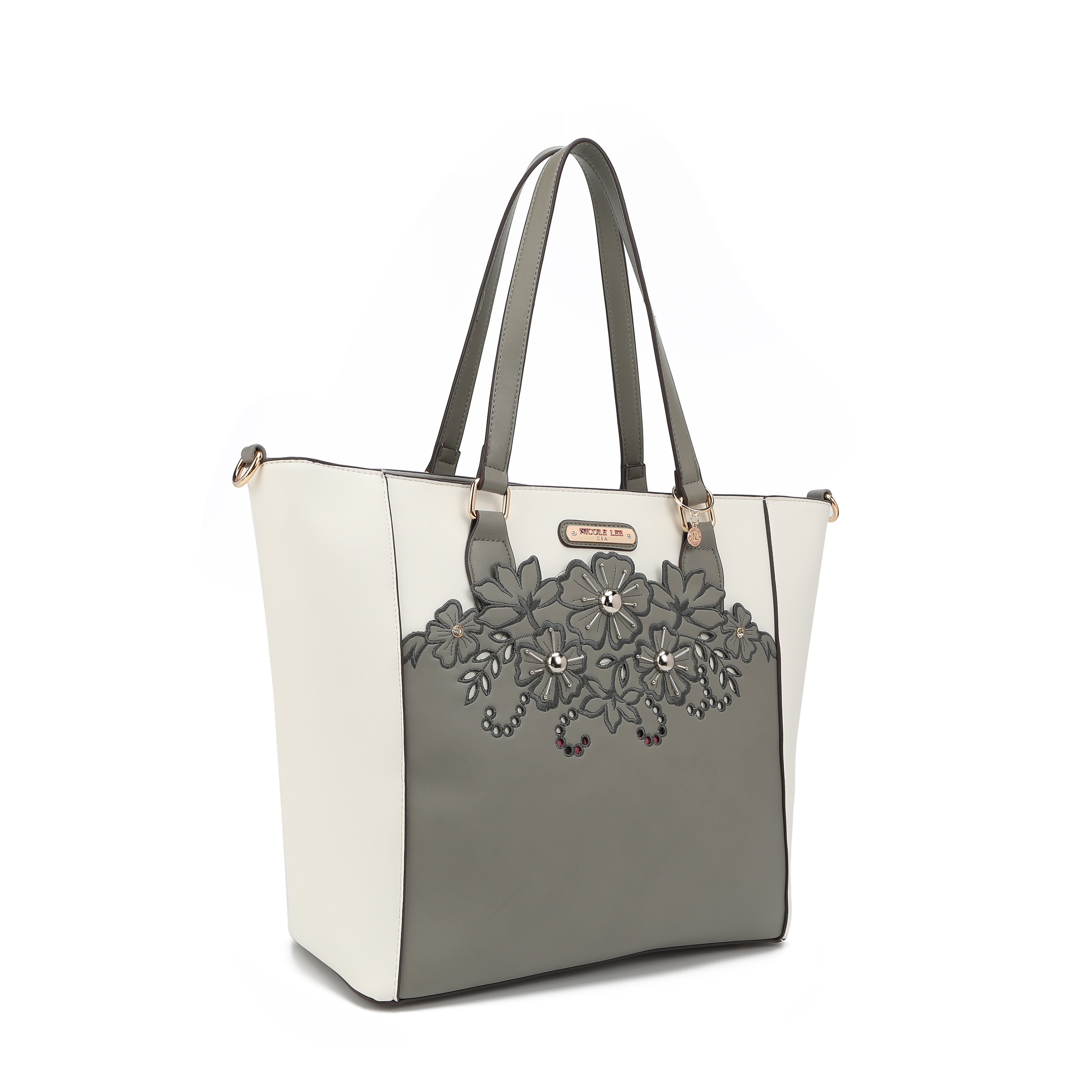 BOLSO SHOPPER CON BORDADO FLORAL
