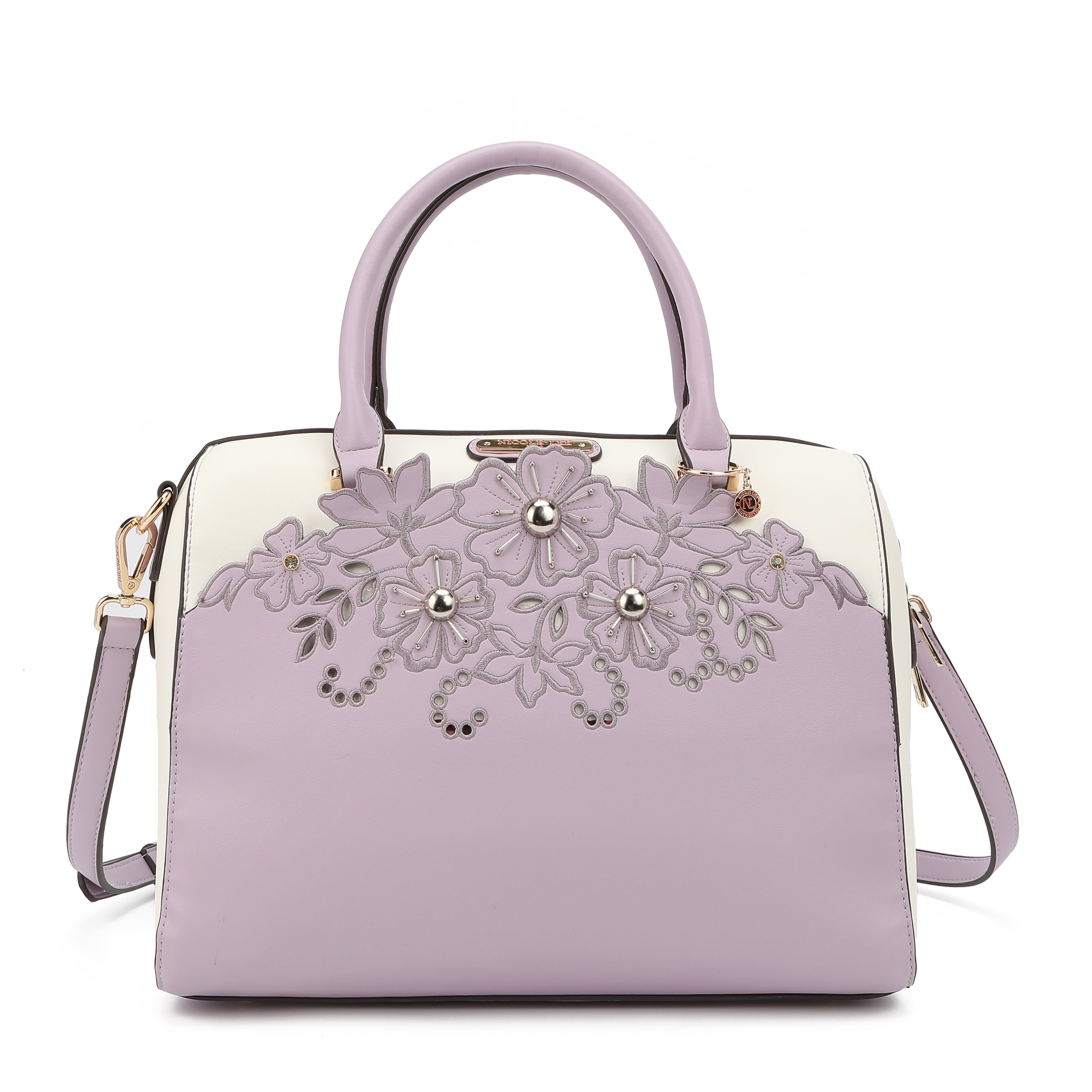 BOLSO BOSTON CON BORDADO FLORAL