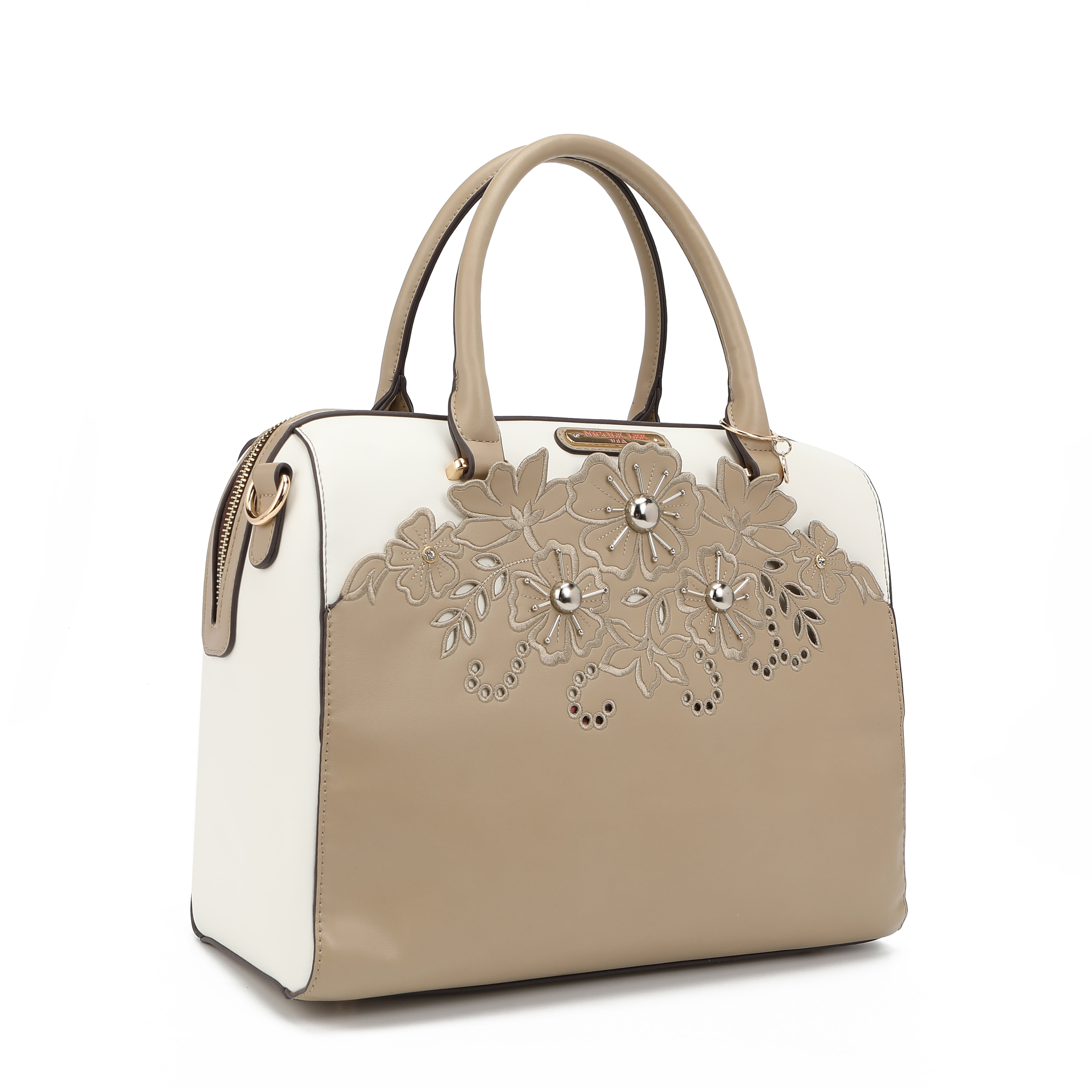 BOLSO BOSTON CON BORDADO FLORAL