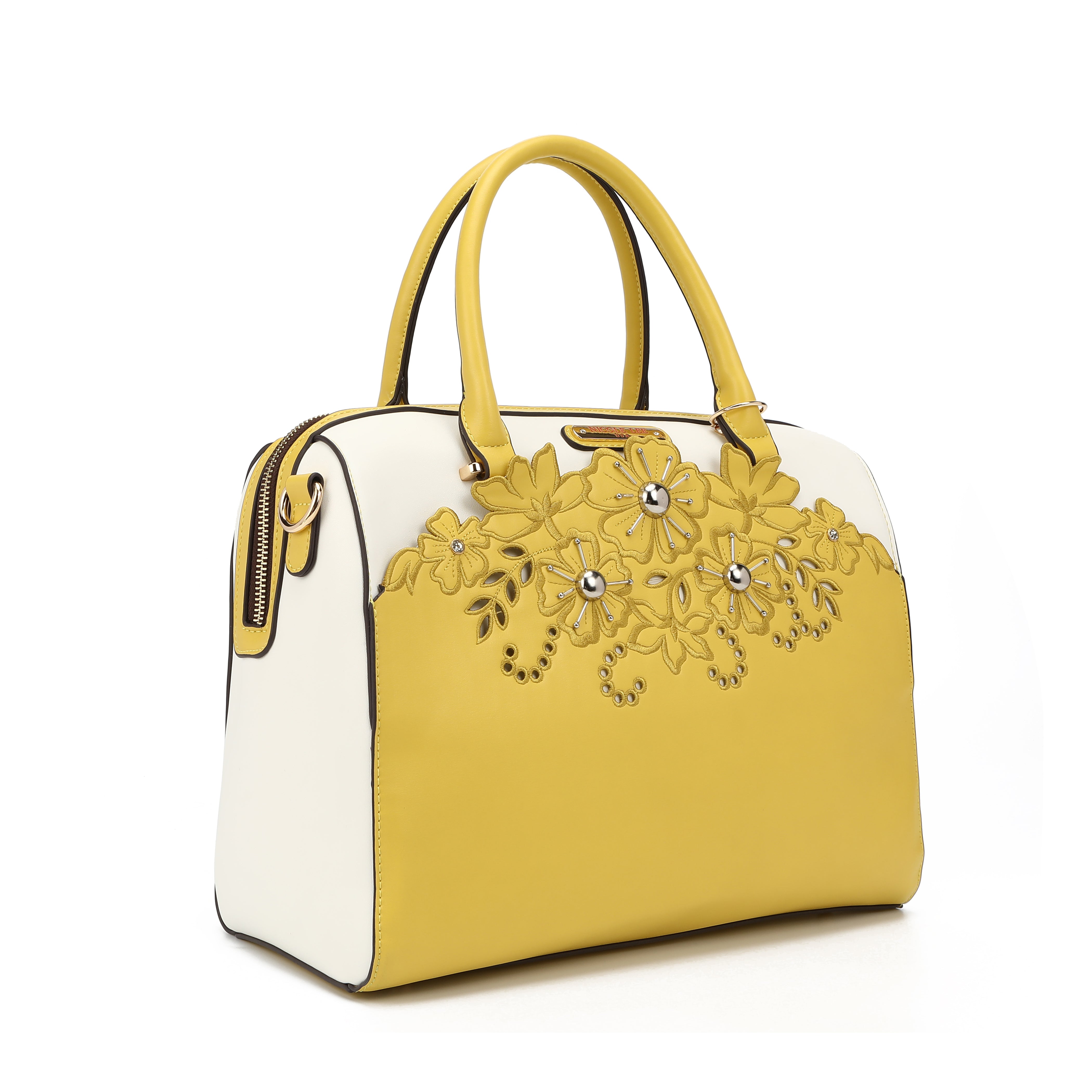 BOLSO BOSTON CON BORDADO FLORAL