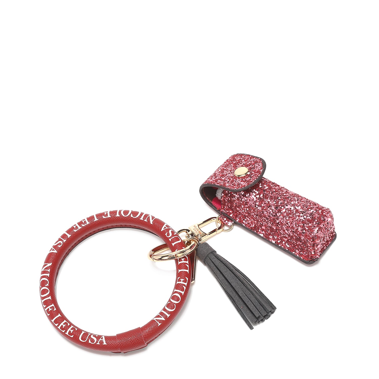 LLAVERO DE PULSERA CON ESTUCHE CON BRILLO PARA LABIAL