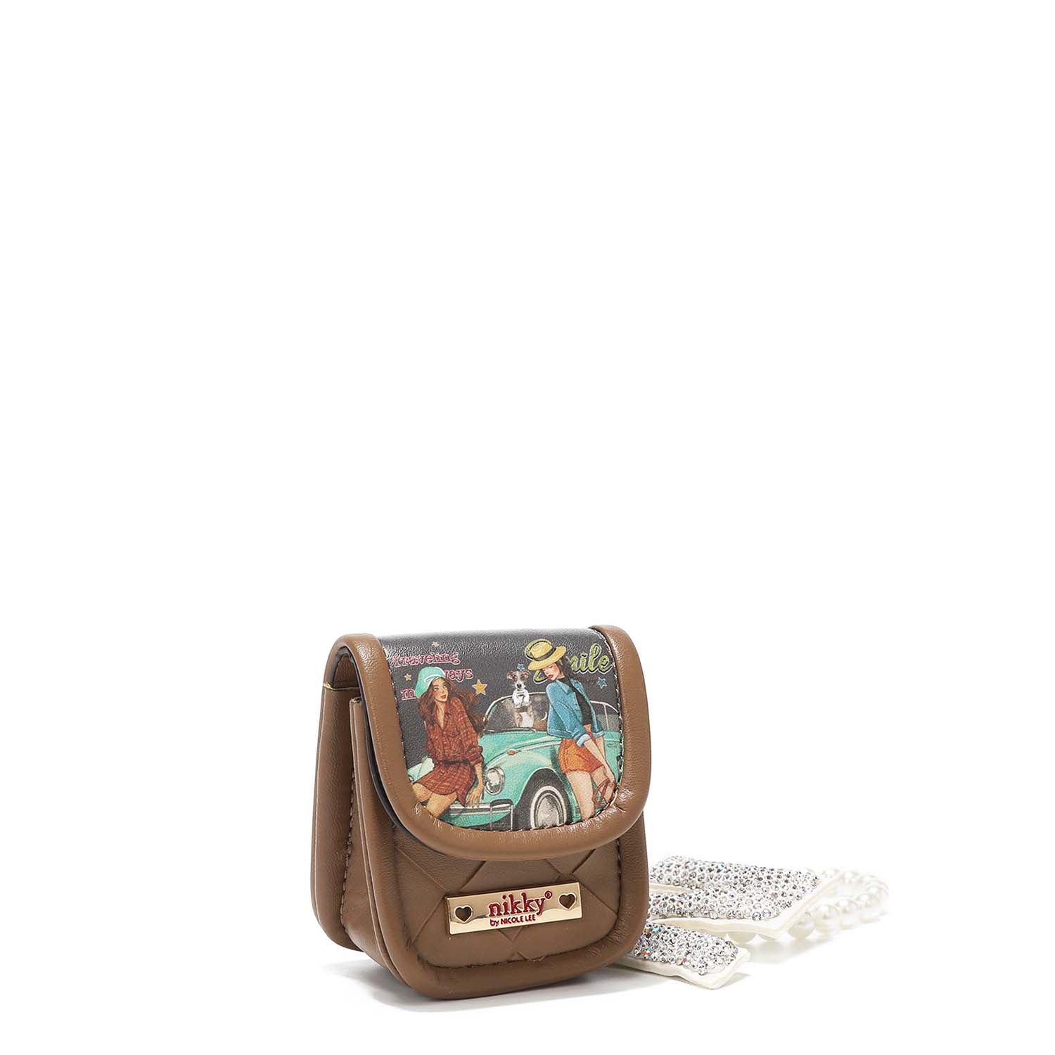 PORTE-CLÉS AVEC SUPPORT POUR CASQUE ET BRACELET EN PERLES <tc>NIKKY</tc>