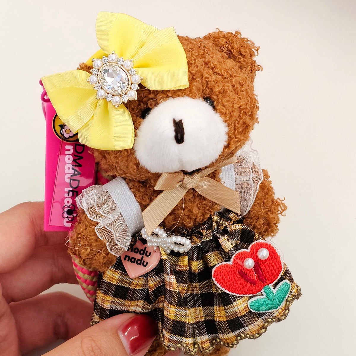 Amuleto de vestido xadrez "LULU BEAR"