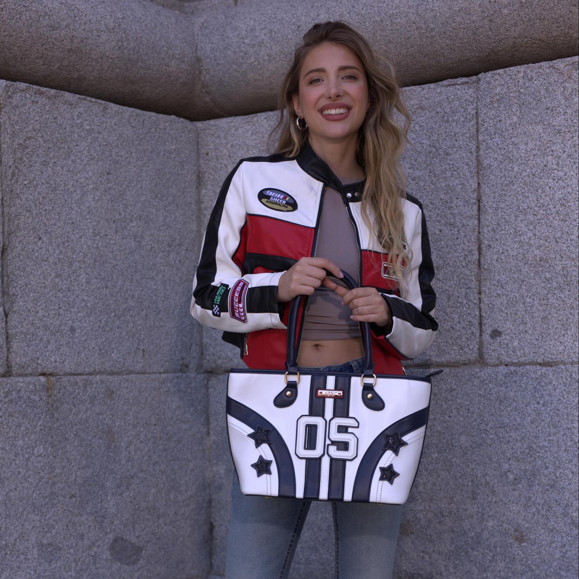 BOLSO SHOPPER VARSITY (ROJO)