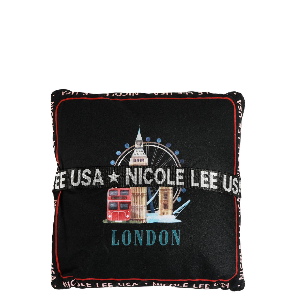 ALMOHADA/MANTA PARA VIAJE (LONDON EYE-NEGRO)