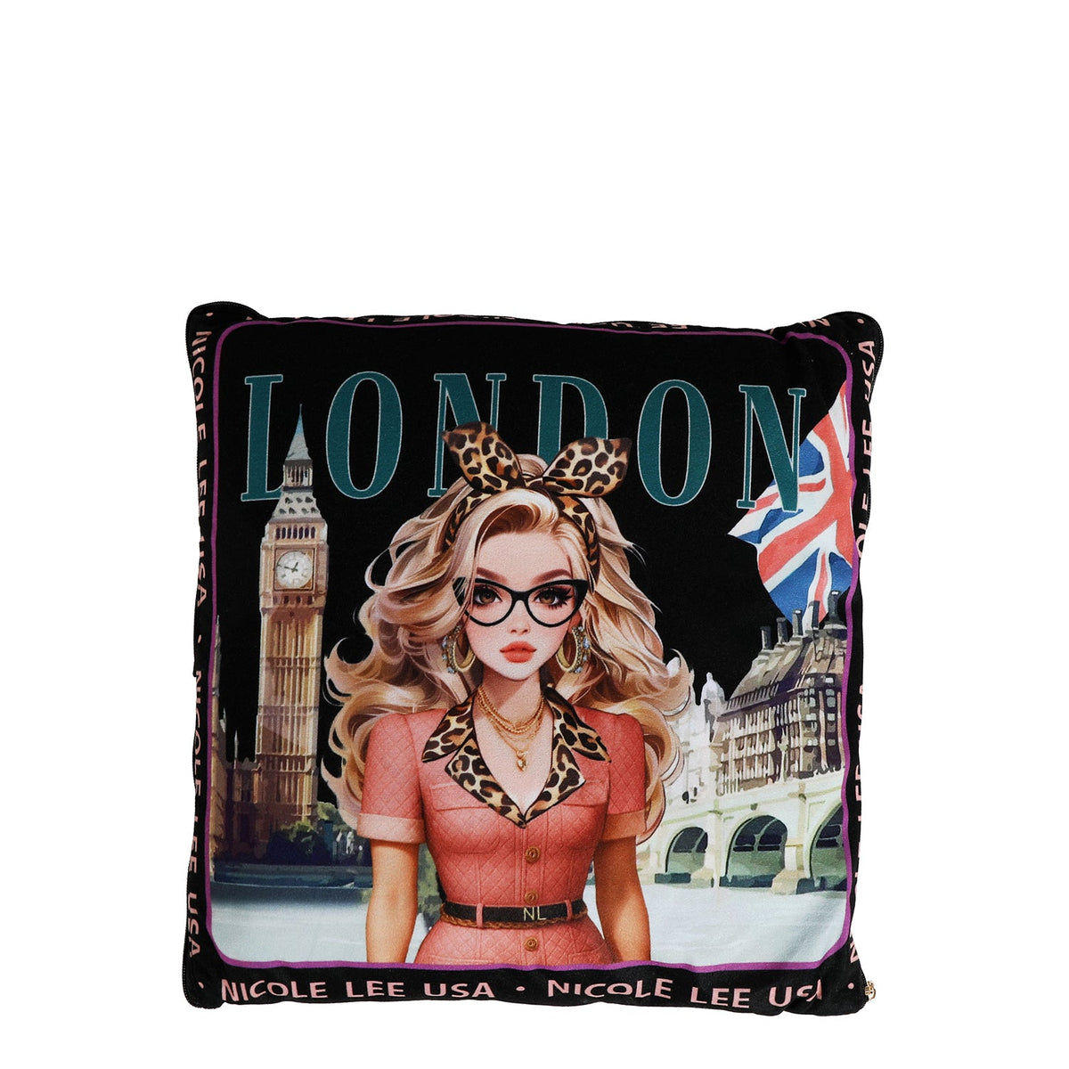 ALMOHADA/MANTA PARA VIAJE (LONDON EYE-NEGRO)