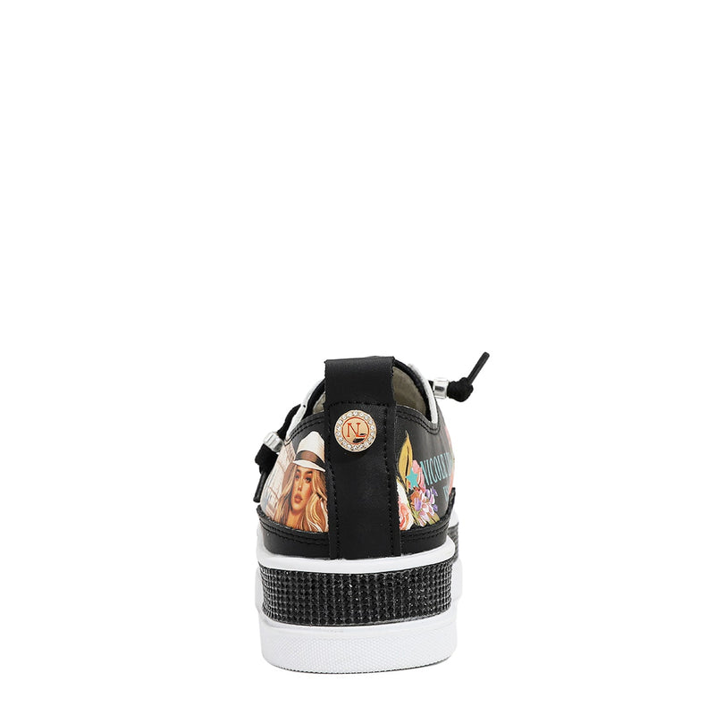 LEATHER SNEAKER WITH PLATFORM AND RHINESTONE (<tc>MARTHA TRAVELS ITALY</tc>)