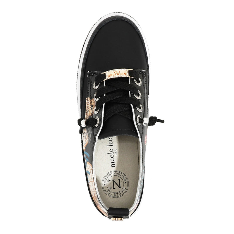 LEATHER SNEAKER WITH PLATFORM AND RHINESTONE (<tc>MARTHA TRAVELS ITALY</tc>)