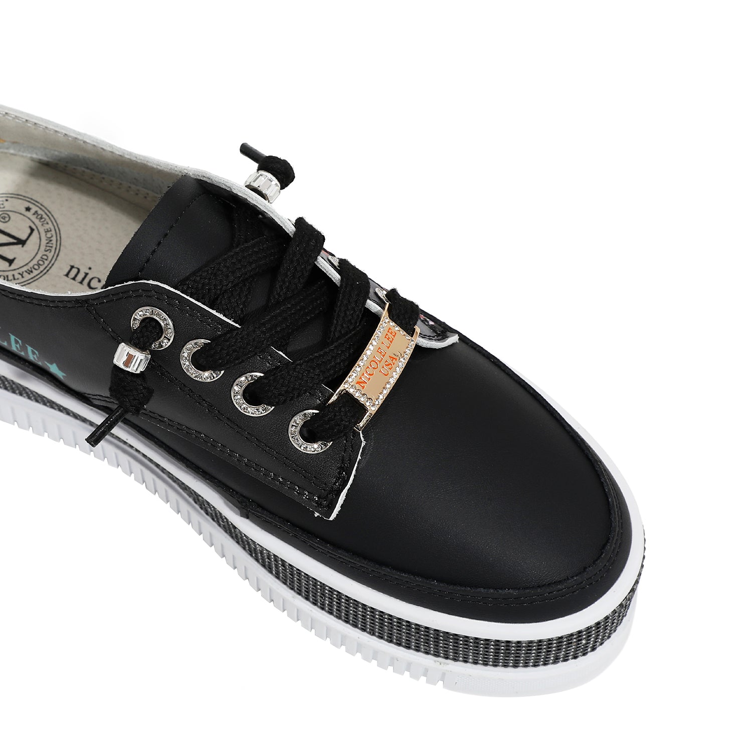 SNEAKER IN PELLE CON PLATEAU E STRASS (<tc>SAMANTHA LA BELLEZA</tc>)
