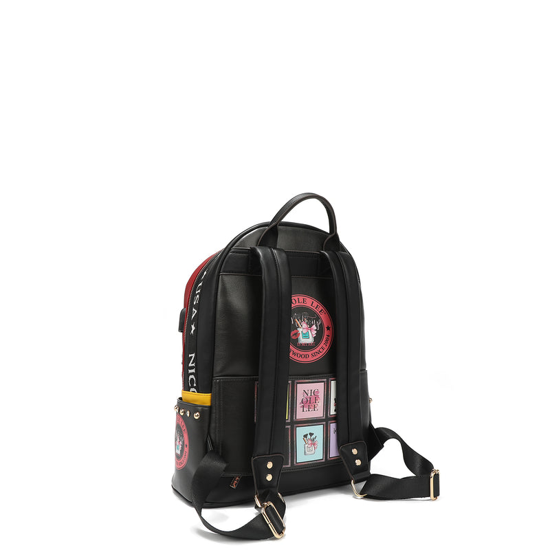Large computer backpack with USB port for load