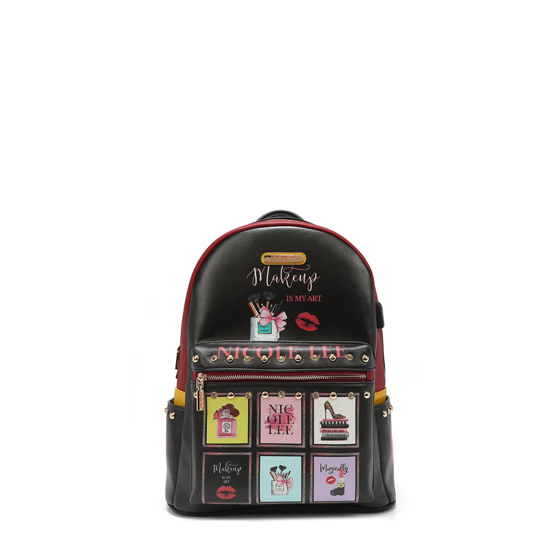 Large computer backpack with USB port for load
