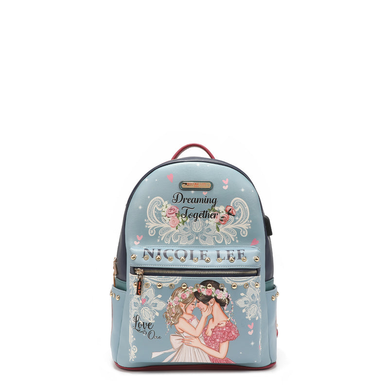 Large computer backpack with USB port for load