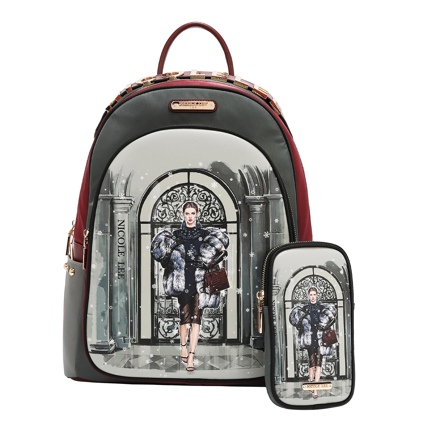 Mochila para laptop com porta de carregamento USB (<tc>MODA SNOWFLAKE</tc>)