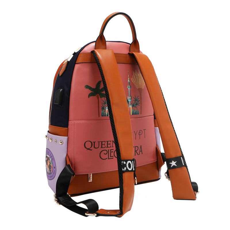LAPTOP BACKPACK WITH USB CHARGING PORT (<tc>QUEEN CLEOPATRA</tc>)