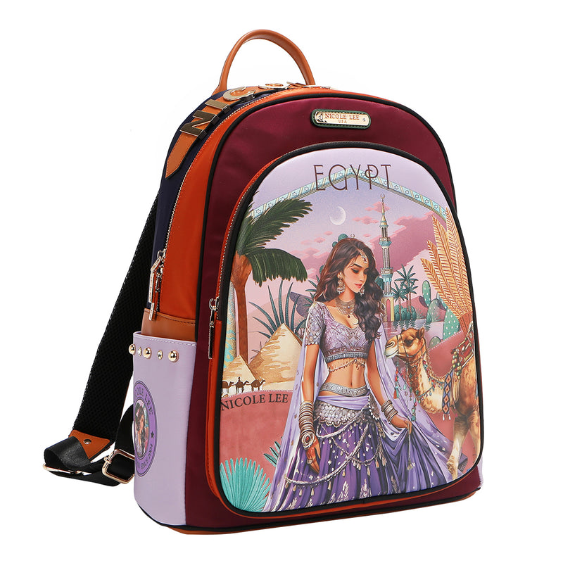 LAPTOP BACKPACK WITH USB CHARGING PORT (<tc>QUEEN CLEOPATRA</tc>)