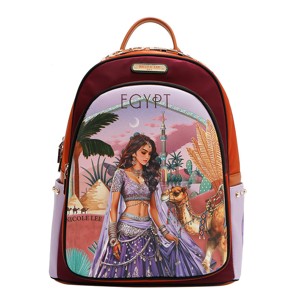 LAPTOP BACKPACK WITH USB CHARGING PORT (<tc>QUEEN CLEOPATRA</tc>)