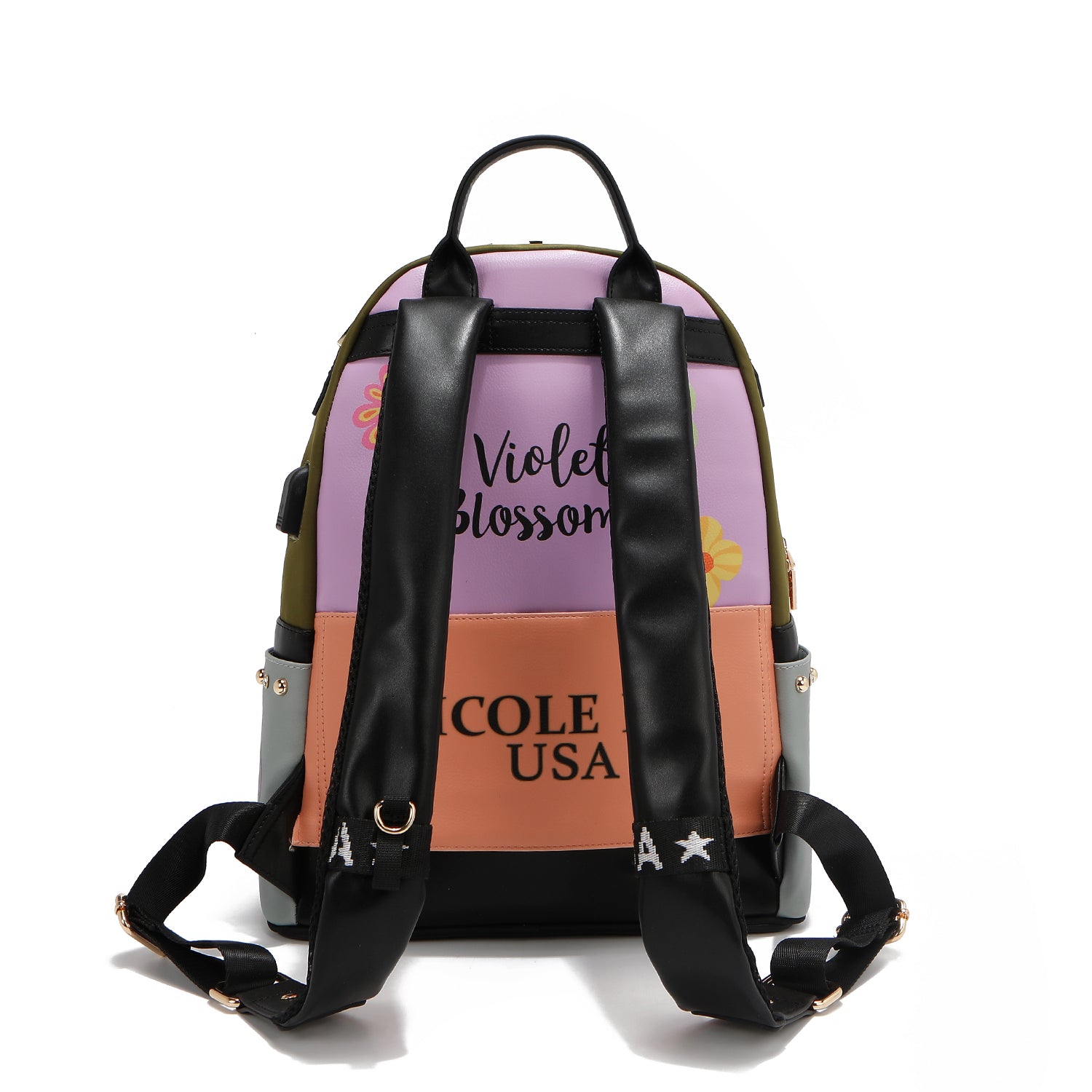 MOCHILA PARA PORTÁTIL CON PUERTO DE CARGA USB (VIOLET BLOSSOM)