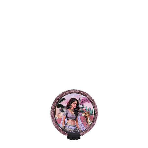 COMPACT MIRROR WITH BRUSH AND RHINESTONE (<tc>QUEEN CLEOPATRA</tc>)