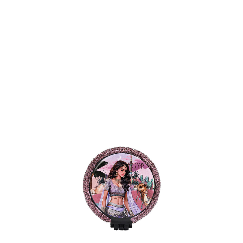 COMPACT MIRROR WITH BRUSH AND RHINESTONE (<tc>QUEEN CLEOPATRA</tc>)