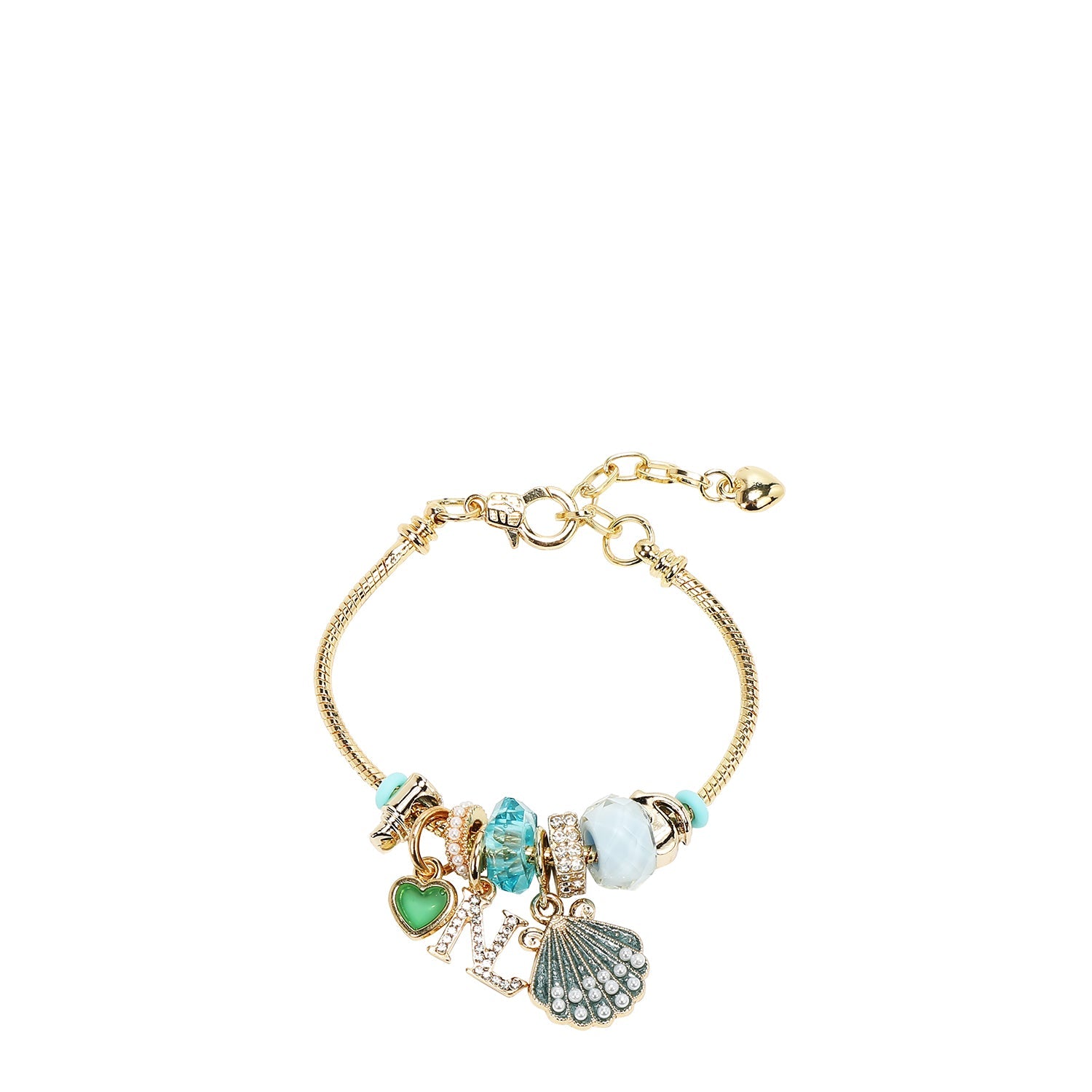 PULSERA DE CADENA CON DIJE (AZUL)