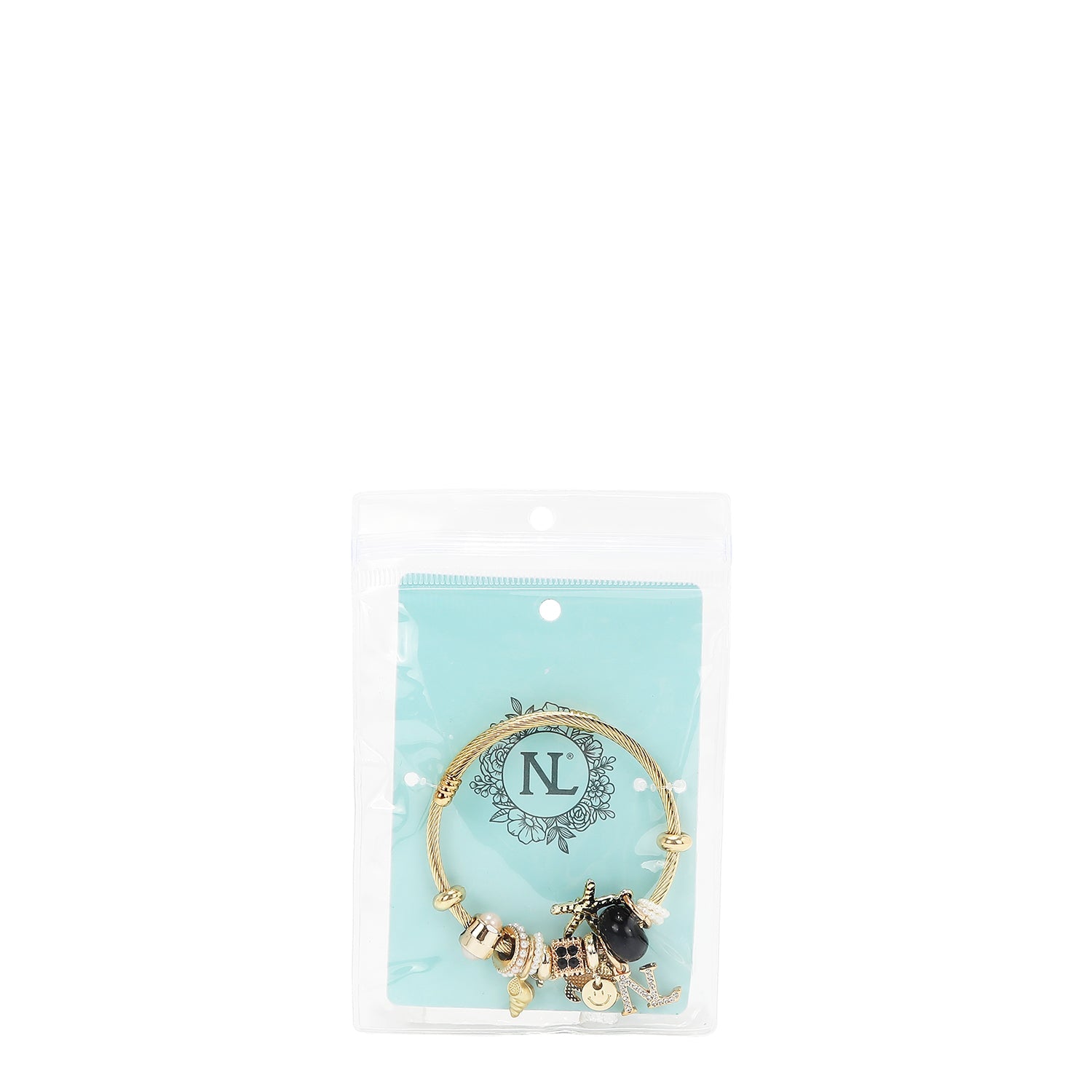 PULSERA CON DIJES DE OCEANO (NEGRO)