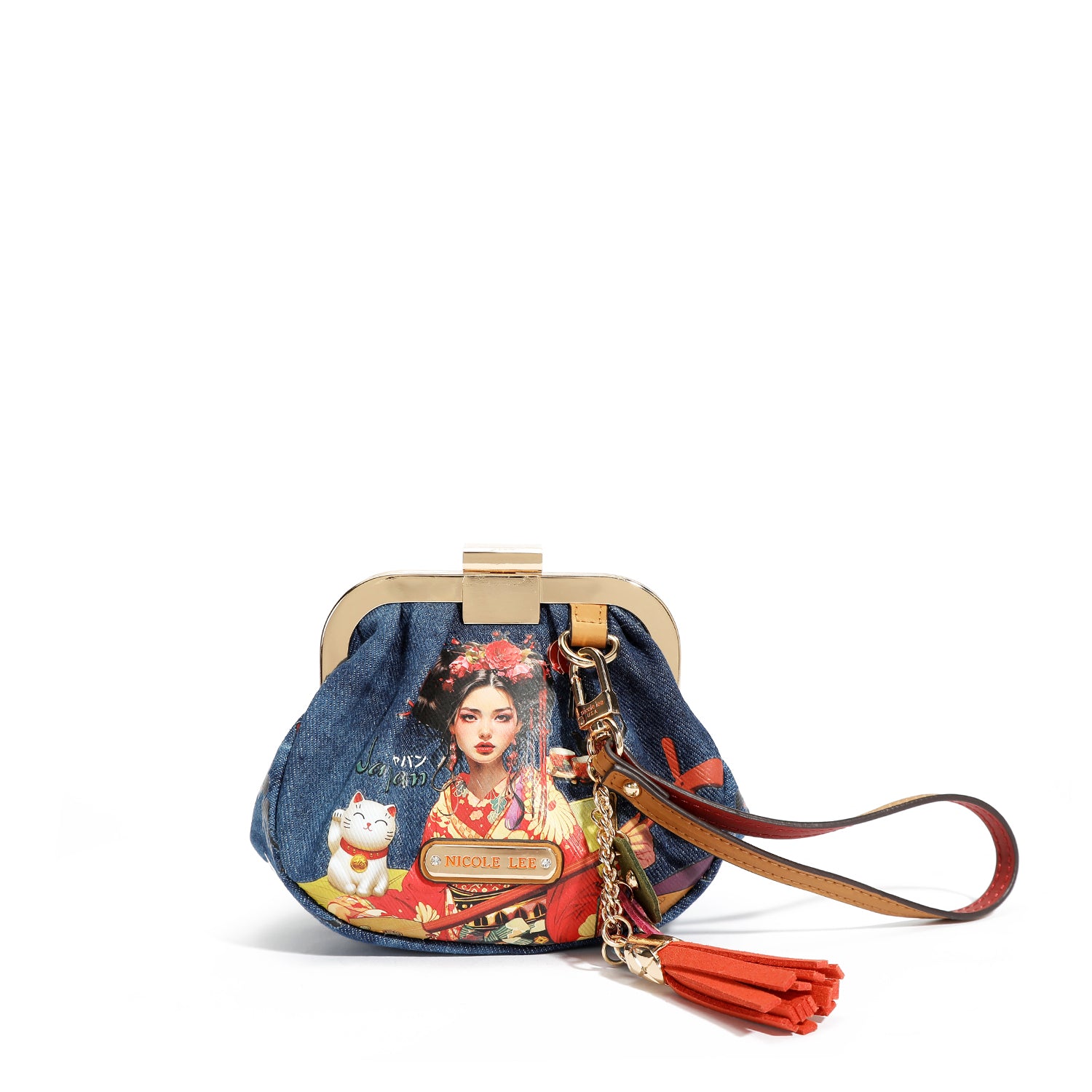 PORTAFOGLIO MINI CON TRACOLLA DENIM (<tc>AKIKO LA BELLEZA</tc>)
